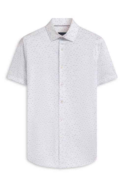 Shop Bugatchi Miles Ooohcotton® Short Sleeve Button-up Shirt In Chalk