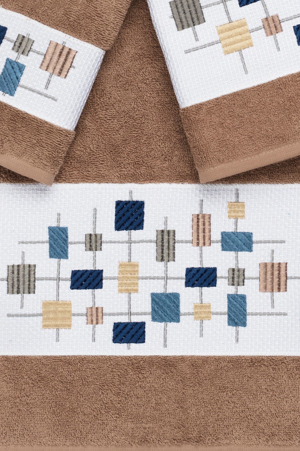 LINUM HOME Khloe 3Piece Embellished Towel Set Latte Nordstrom Rack