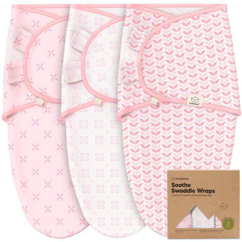 Shop Keababies 3-pack Soothe Swaddle Wraps In Blossom