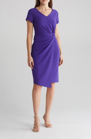 Connected Apparel Front Twist Midi Dress