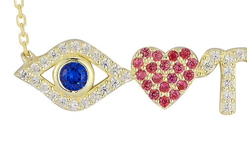 Sphera Milano 14k Over Silver Cz I Love Ny Necklace In Gold