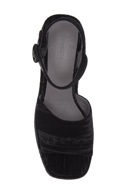 Chocolat Blu Georgette Platform Slide Sandal In Black Velvet
