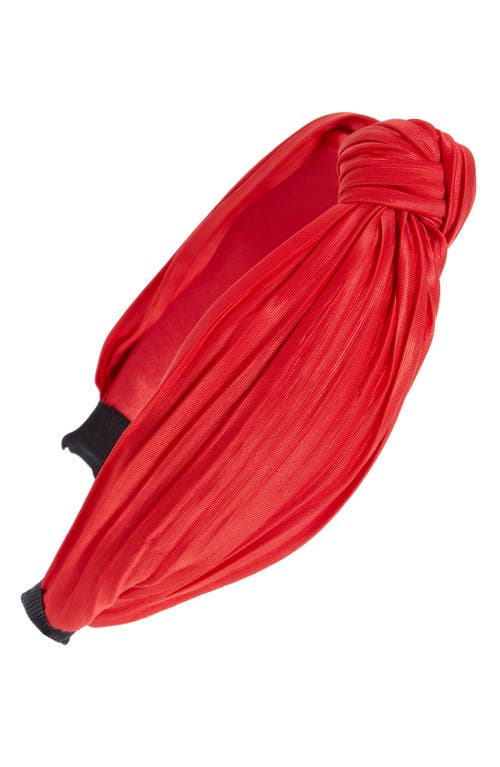 Tasha Pleated Knot Headband in Red