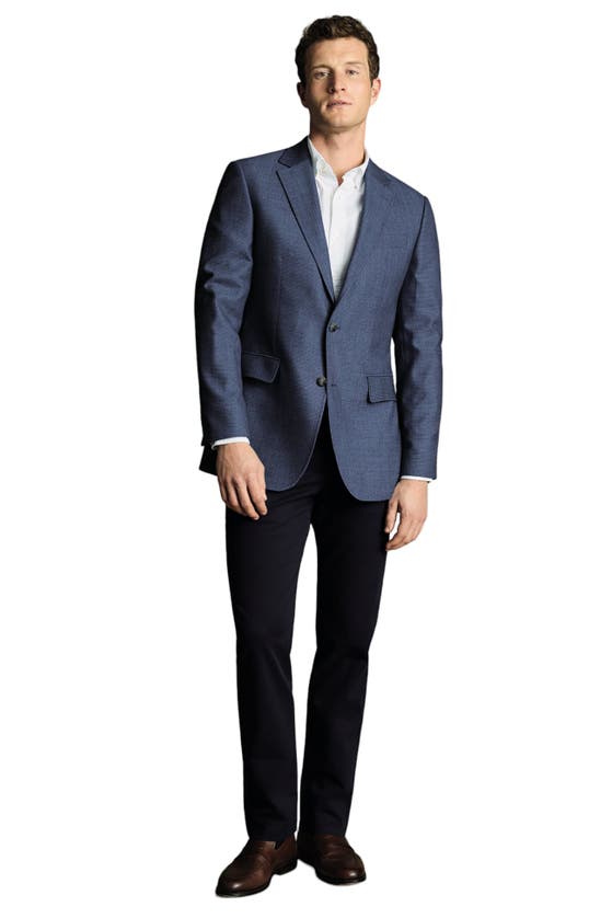 Shop Charles Tyrwhitt Proper Blazer Slim Fit Jacket In Indigo Blue