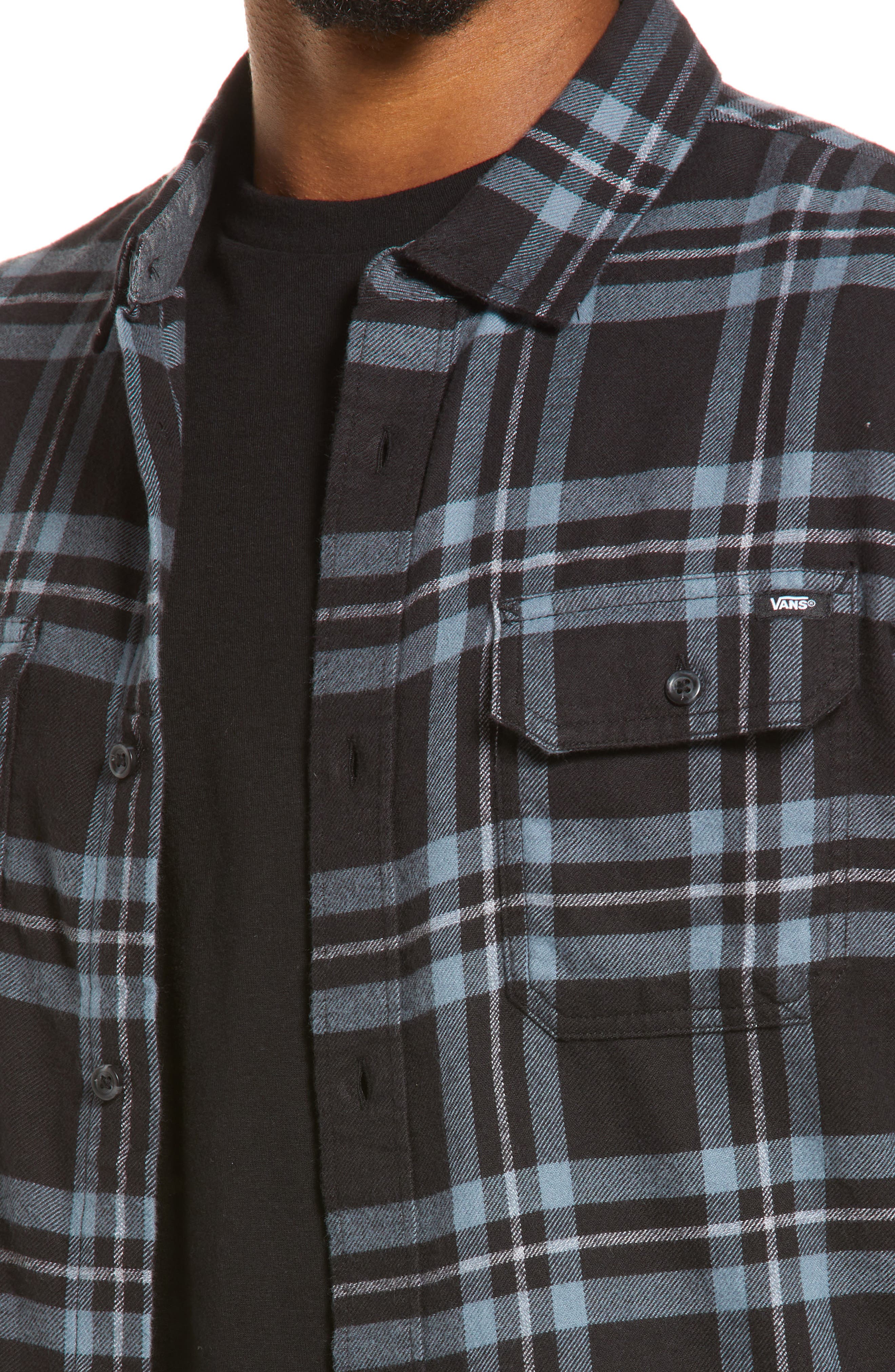 vans black flannel