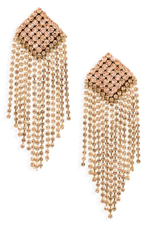 Niomi Crystal Fringe Drop Earrings in Peach