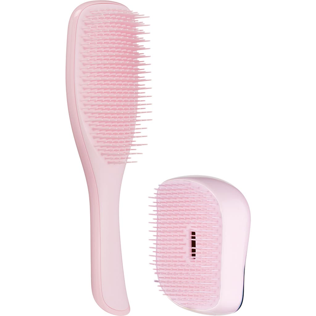 Tangle Teezer Compact & Ultimate Hairbrush Set $32.98 Value In Rosebud/chrome