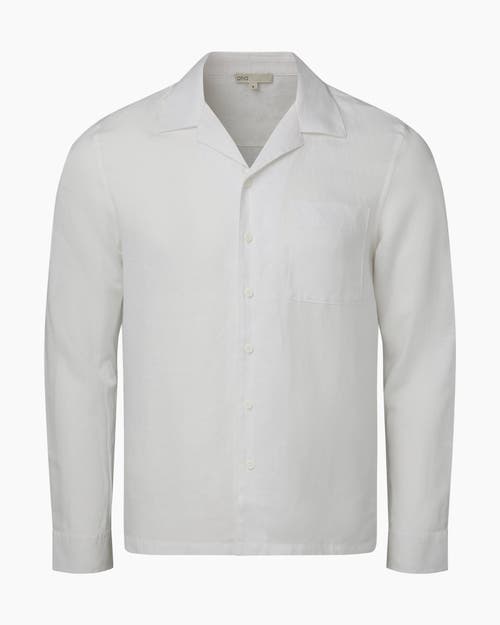 Onia Linen Home Long Sleeve Camp Shirt In White
