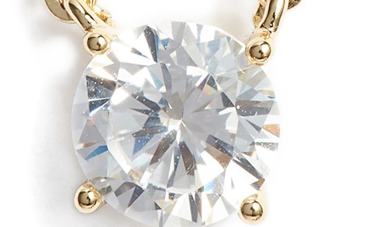Nordstrom Cubic Zirconia Pendant Necklace In Clear- Gold