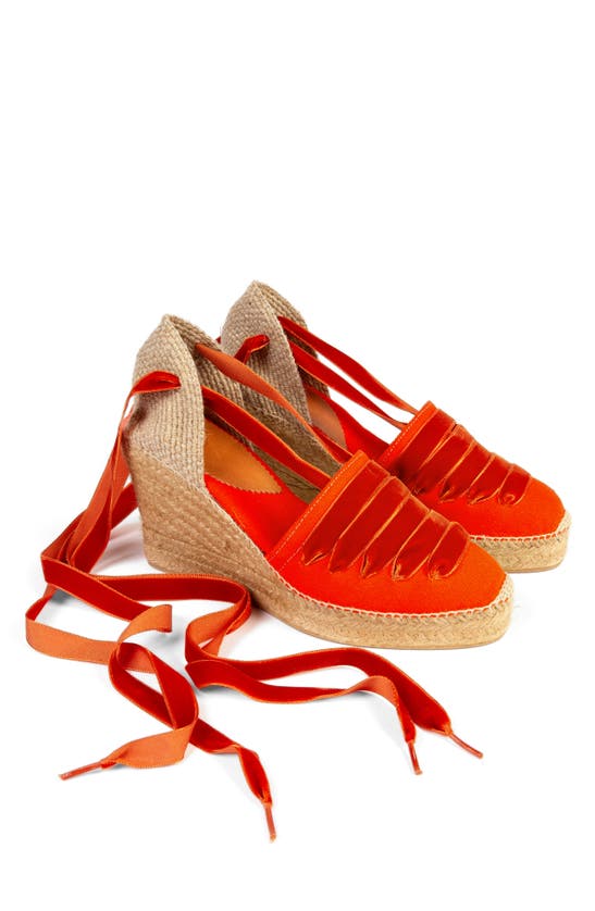 Penelope Chilvers High Valenciana Dali Espadrille Wedge Sandal In Flame ...