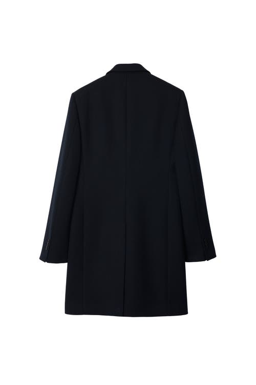 Burberry Classic Straight Cut Wool Jacket For Men In Navy