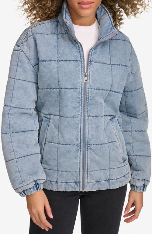 Shop Levi's Box Quilted Water Resistant Cotton Jacket In Light Wash Denim