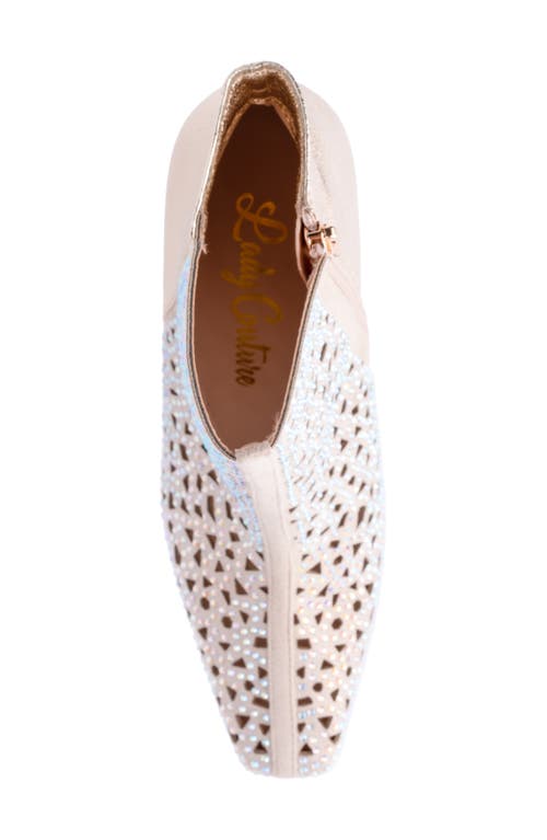Lady Couture Breeze Rhinestone Pointed Toe Bootie In Gold