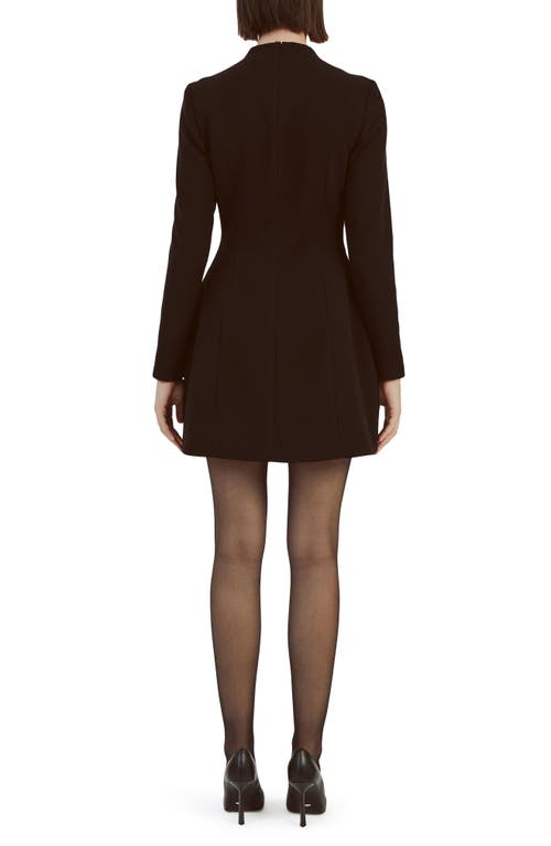 Bardot Delphi Long Sleeve Minidress In Black