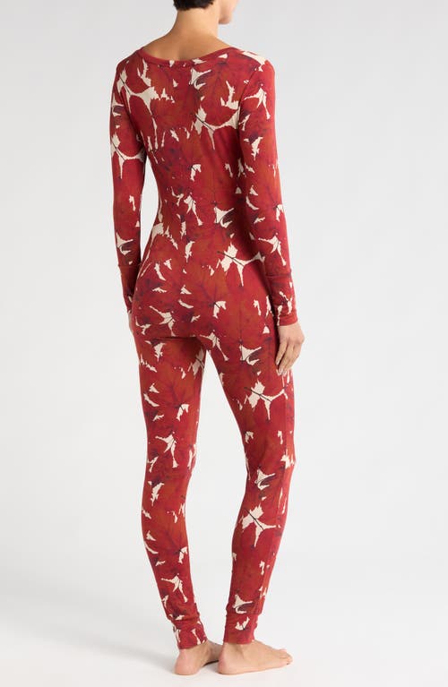 Shop Kilo Brava Long Sleeve One-piece Pajamas In Fallen Leaves