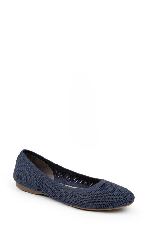 Navy ballet deals flats womens shoes