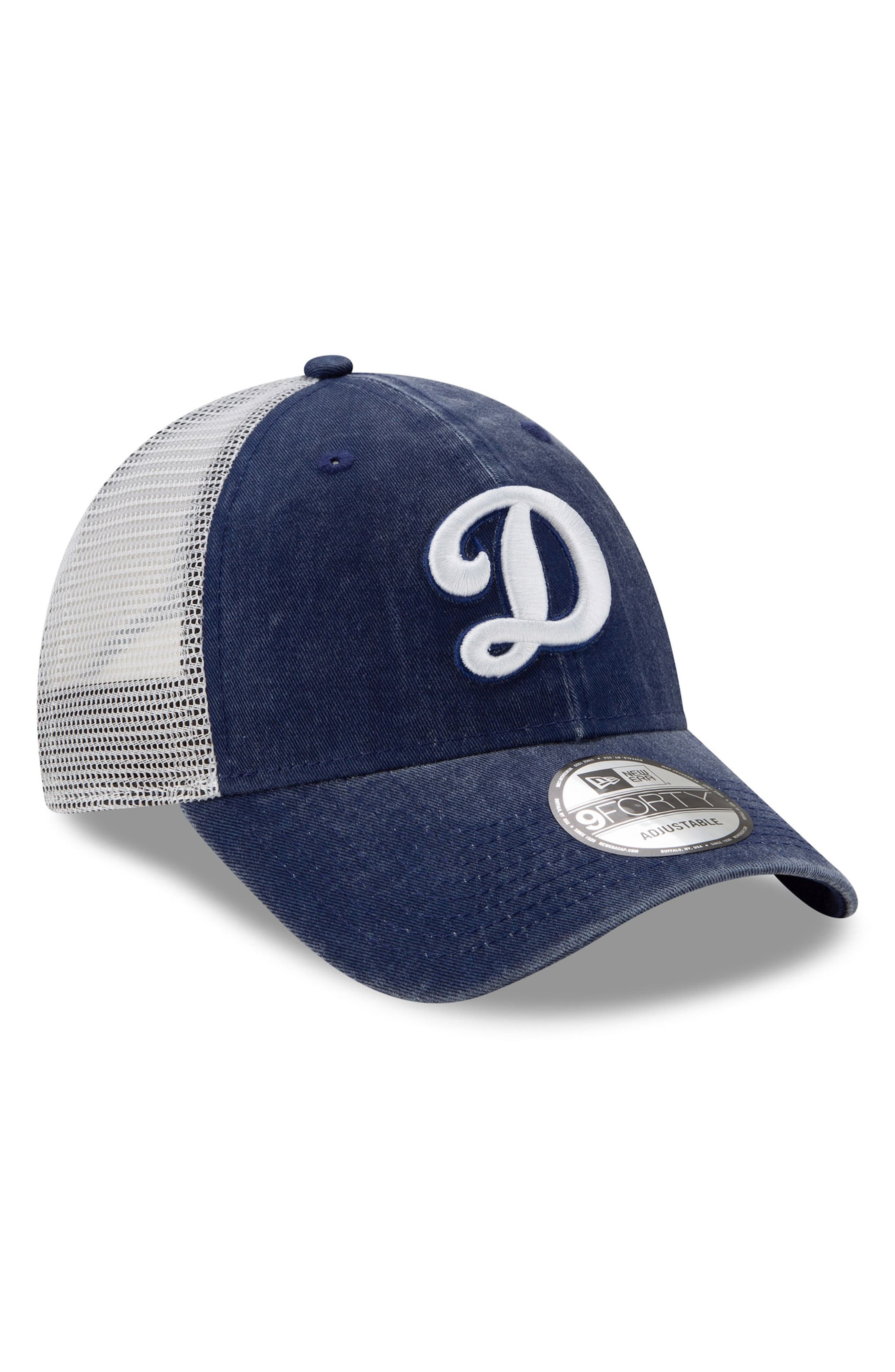 New Era Men's Royal Los Angeles Dodgers Cooperstown Collection Trucker 9FORTY Adjustable Hat