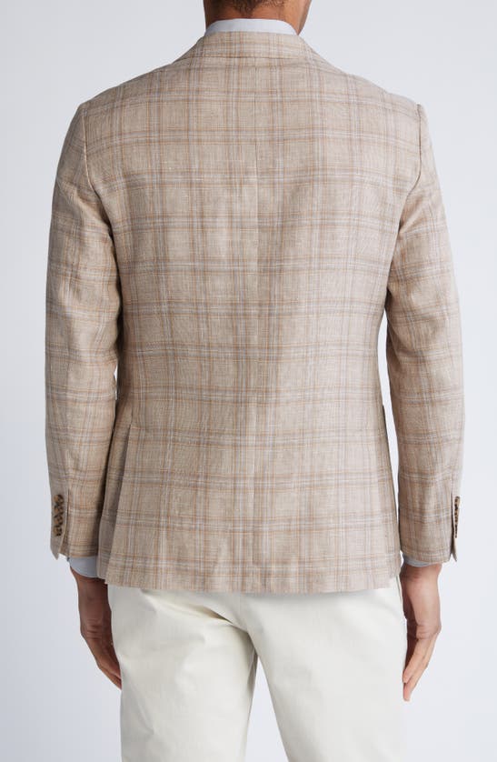 Shop Nordstrom Plaid Linen & Cotton Sport Coat In Tan Pisa Plaid