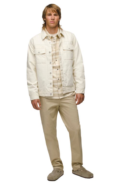 Prana Grover Flannel Lined Canvas Jacket In Chalk