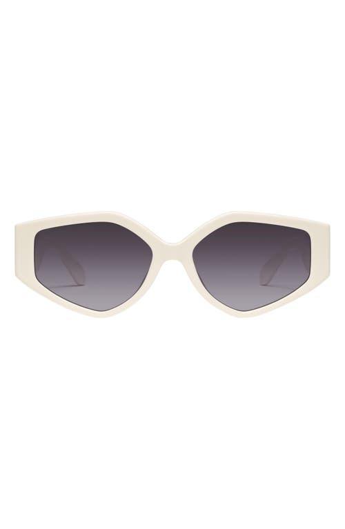 Quay Australia Hot Gossip 44mm Gradient Cat Eye Sunglasses In White