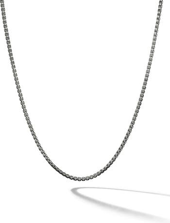 David Yurman Men's Box Chain Necklace in Silver, 1.7mm, 26L SS