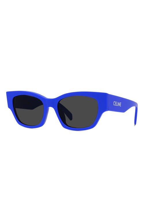 Shop Celine 54mm Cat Eye Sunglasses In Blue/other/smoke