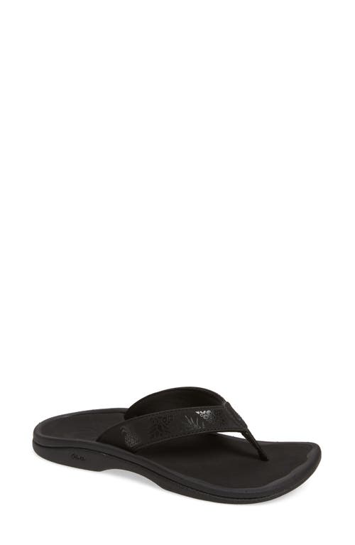 Shop Olukai Ohana Flip Flop In Black/hua