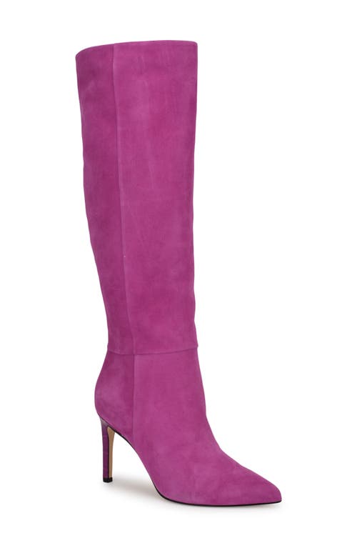 Shop Nine West Richy Pointed Toe Knee High Boot In Pink