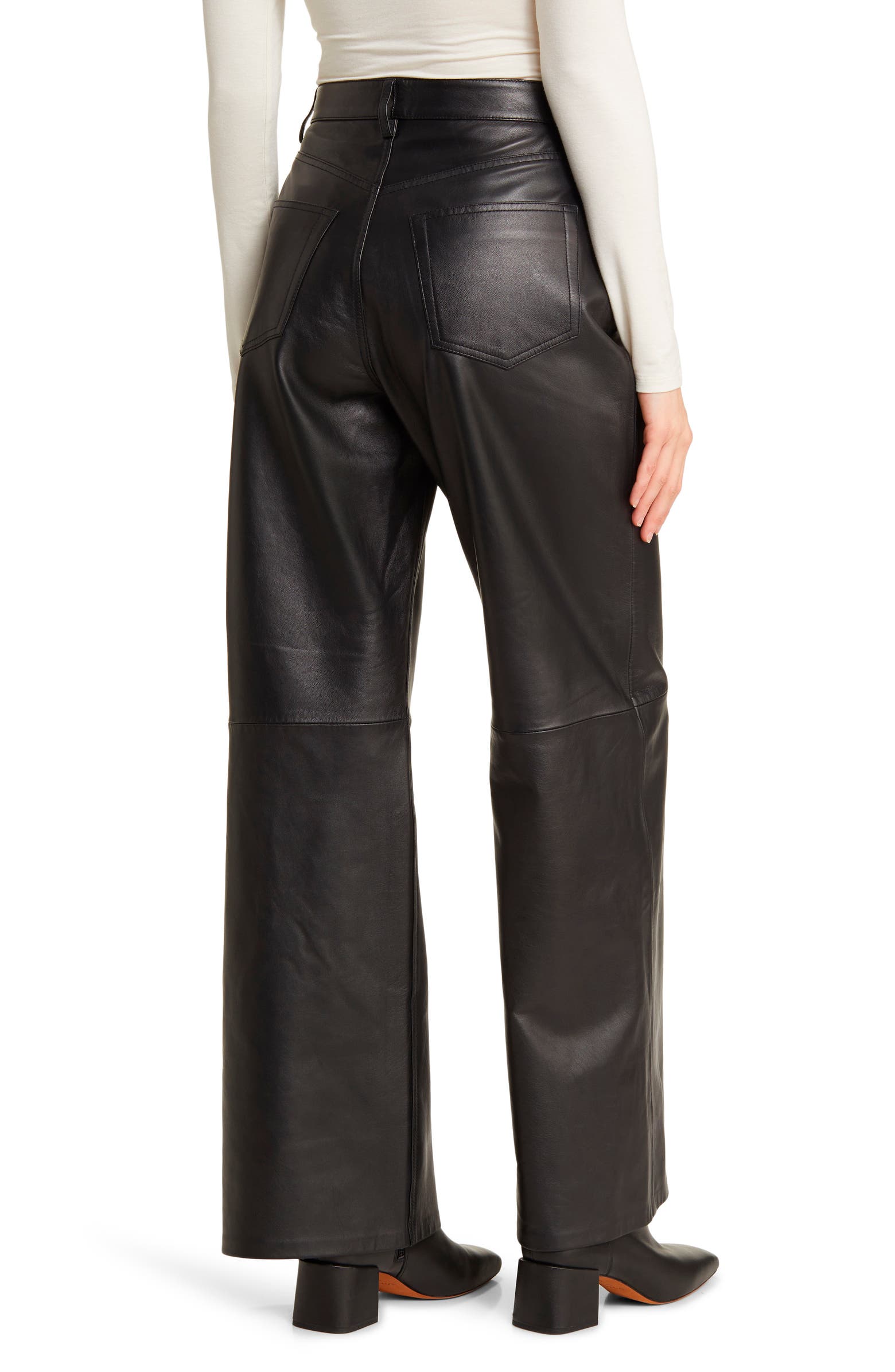 Reformation Veda Cary Wide Leg Leather Pants | Nordstrom