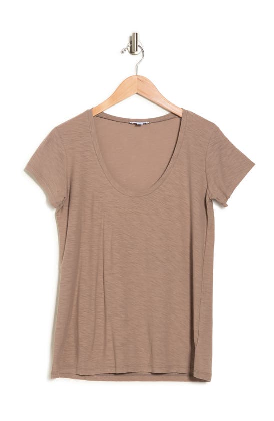 James Perse Deep V-neck T-shirt In Coyote