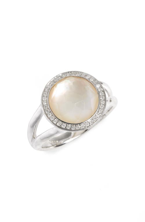Ippolita Stella Mini Lollipop Ring In Mother-of-pearl Doublet With Diamonds, 0.15 In Silver/white Mother Of Pearl