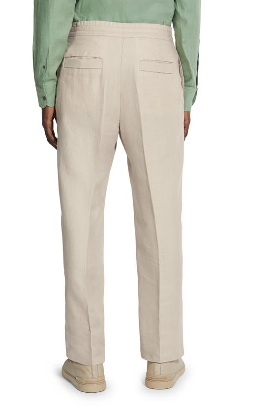 Shop Zegna Oasi Linen Drawstring Trousers In Iuta Beige