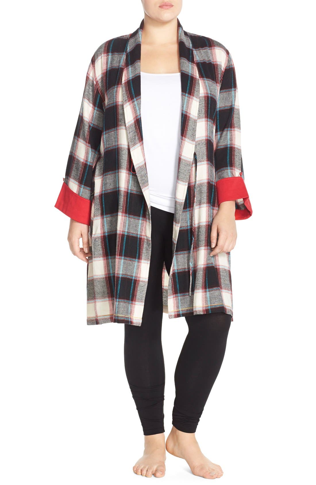 Lucky Brand Flannel Robe (Plus Size) Nordstrom