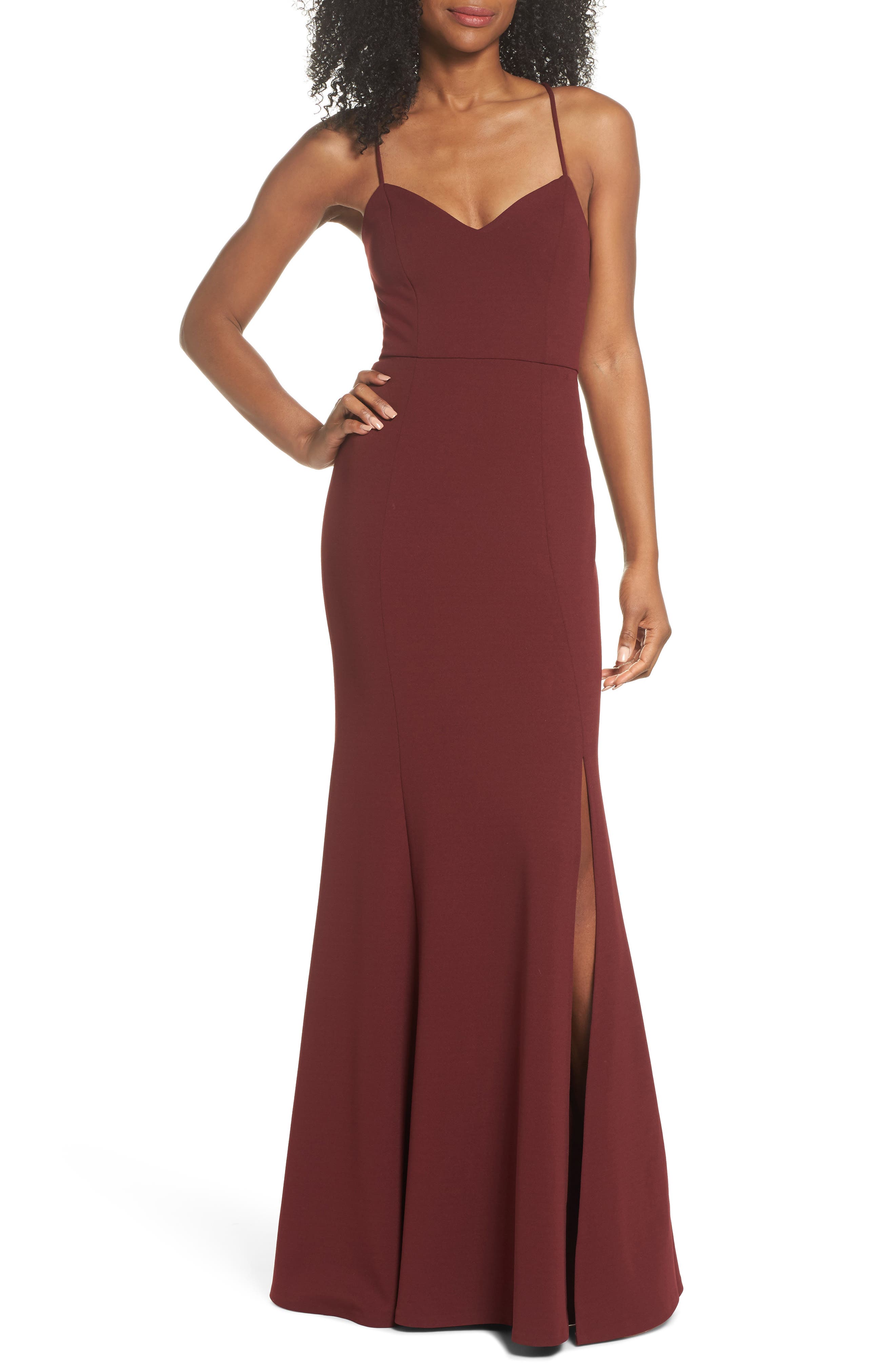 Jenny Yoo Reese Crepe Knit Gown