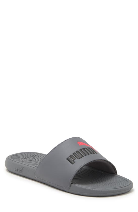 Puma Cool Cat 2.0 Slide Sandal In Cool Dark Gray-black-orchid