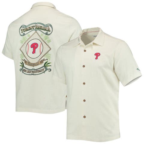 Men's Tommy Bahama Oatmeal Texas Tech Red Raiders Forest Fronds Button-Up  Shirt