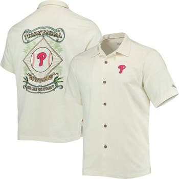 Tommy Bahama Men's Cream Philadelphia Phillies Baseball Camp Button-Up Shirt