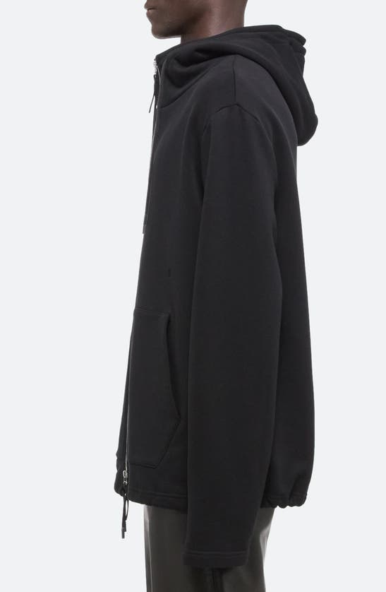 Shop Helmut Lang Gender Inclusive Cotton Fleece Zip Hoodie In Black