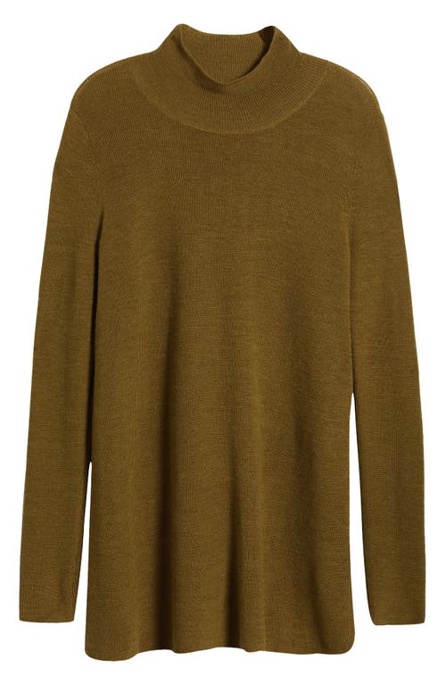 Shop Eileen Fisher Wool Tunic Sweater In Gold Leaf