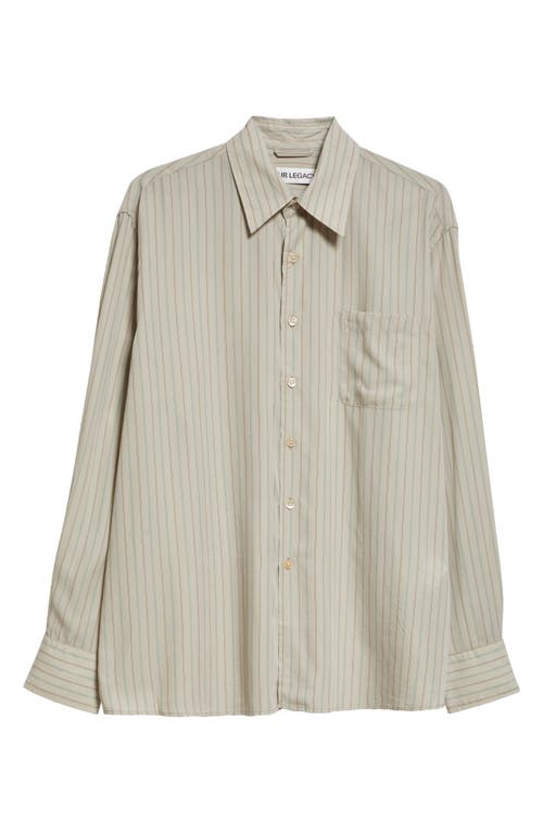 OUR LEGACY Above Stripe Button-Up Shirt in It Support Floating Tencel 