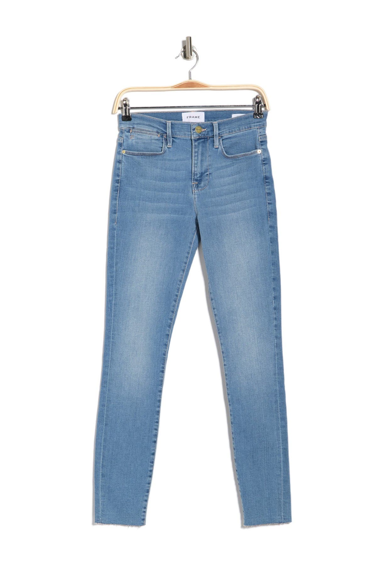 FRAME Le High Raw Edge Skinny Jeans 