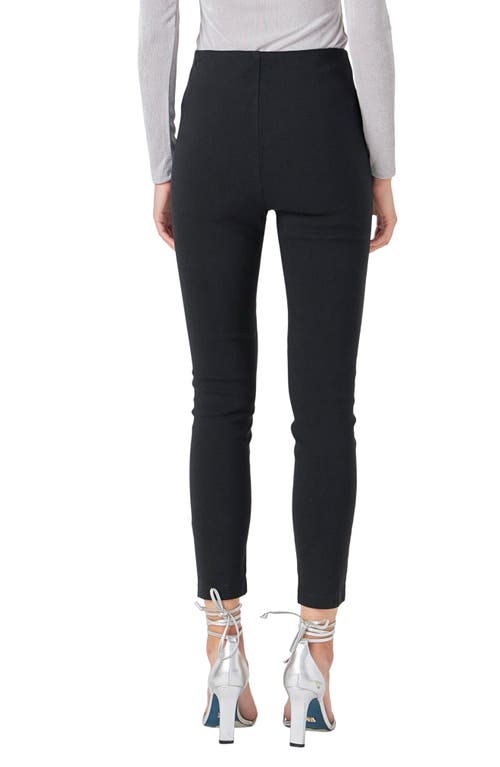 Shop Endless Rose Sailor Button Skinny Pants In Black