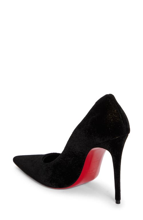 Shop Christian Louboutin Kate Velvet Pump In Black/lin Black