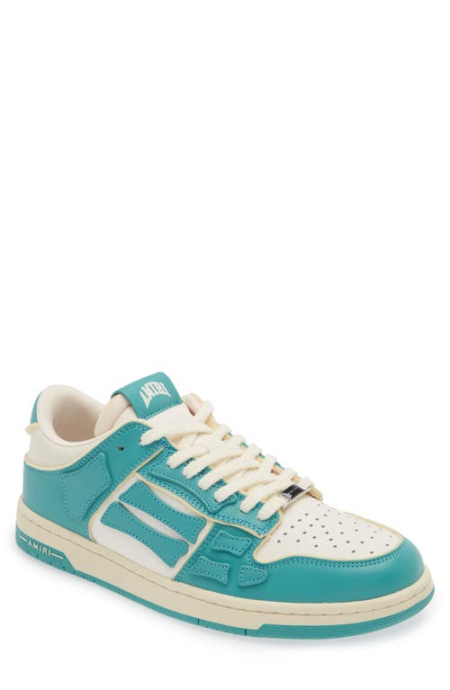 Shop Amiri Collegiate Skel Sneaker In Sea Blue White