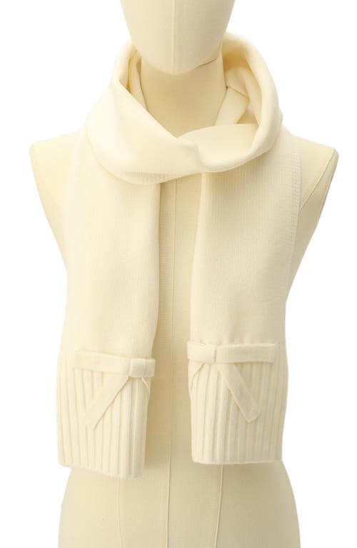 Shop Kate Spade New York Bow Accent Scarf In Cream