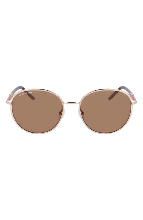 Longchamp 53mm Gradient Round Sunglasses in Rose Gold at Nordstrom