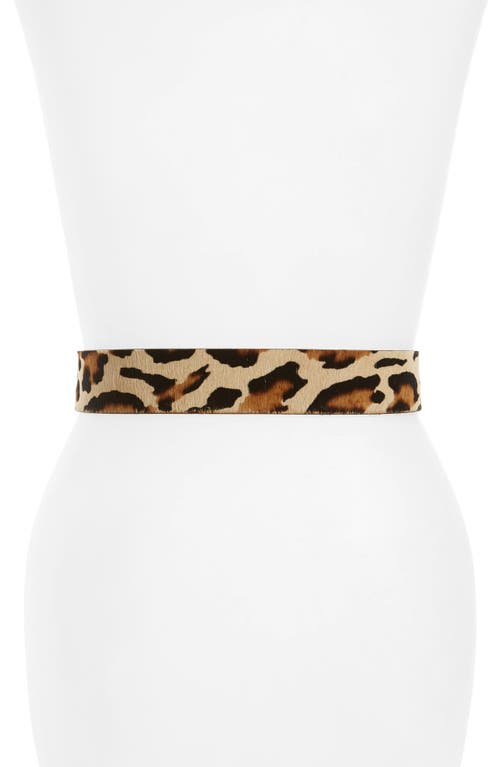 B-low The Belt Milla Genuine Calf Hair Belt In Leopard/gold