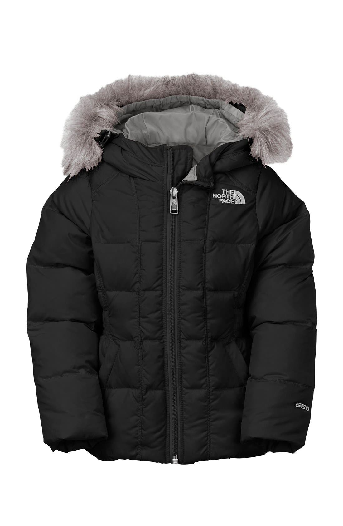The North Face Gotham Faux Fur Trim Water Resistant Down Jacket (Little
