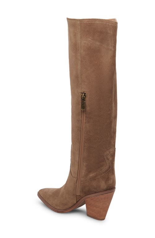 Blondo Wrangle Knee High Waterproof Boot In Taupe Suede