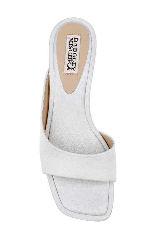 Shop Badgley Mischka Collection Baila Slide Sandal In White Crepe